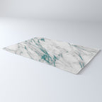 Gray Marble Aqua Teal Metallic Glitter Foil Style Rug Gallery Image 3