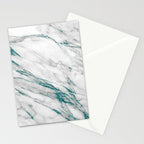 Gray Marble Aqua Teal Metallic Glitter Foil Style Stationery Card Gallery Image 2