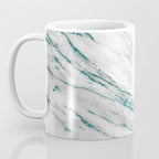 Gray Marble Aqua Teal Metallic Glitter Foil Style Coffee Mug Gallery Image 3