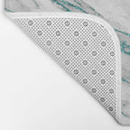 Gray Marble Aqua Teal Metallic Glitter Foil Style Bath Mat Gallery Image 2