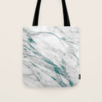 Gray Marble Aqua Teal Metallic Glitter Foil Style Tote Bag Gallery Image 1