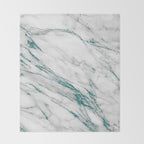 Gray Marble Aqua Teal Metallic Glitter Foil Style Throw Blanket Gallery Image 2