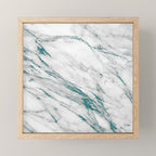 Gray Marble Aqua Teal Metallic Glitter Foil Style Mini Art Print Gallery Image 1
