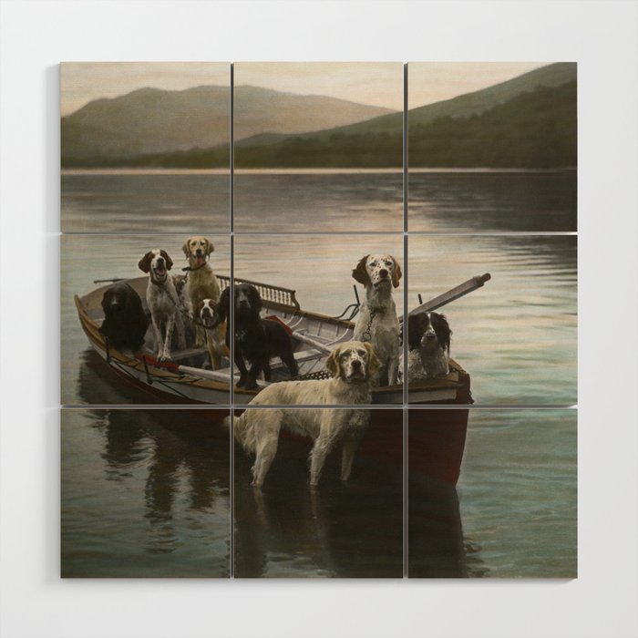 Dogs on a boat II color canine photograph portrait - photographs - photography Wood Wall Art Gallery Image 1