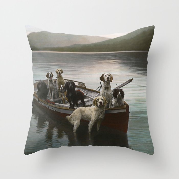 Dogs on a boat II color canine photograph portrait - photographs - photography Throw Pillow Gallery Image 6