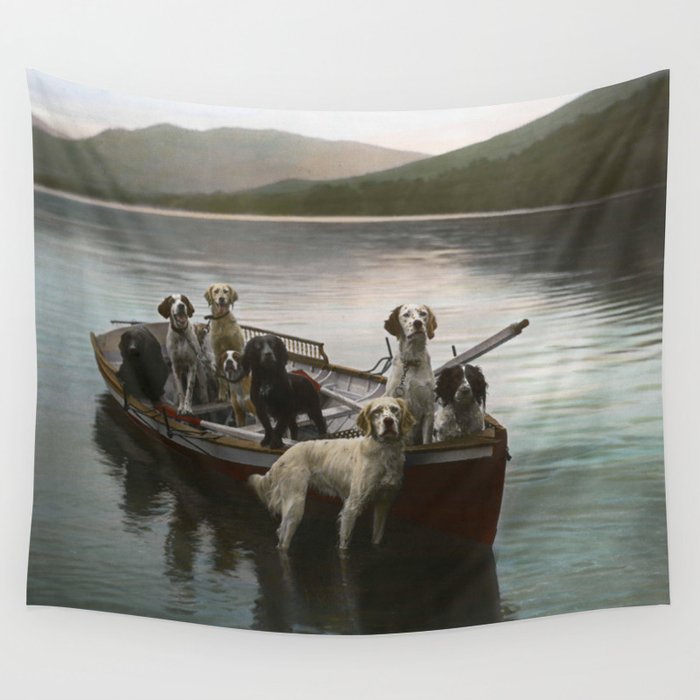 Dogs on a boat II color canine photograph portrait - photographs - photography Wall Tapestry Gallery Image 4