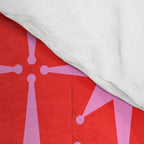 Atomic Stars Mid Century Modern Pattern in Preppy Pink and Red Comforter Gallery Image 4