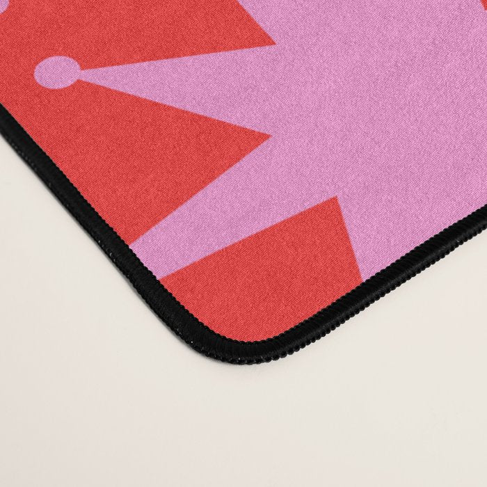 Atomic Stars Mid Century Modern Pattern in Preppy Pink and Red Desk Mat Gallery Image 4