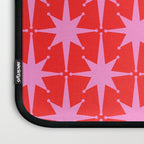 Atomic Stars Mid Century Modern Pattern in Preppy Pink and Red Laptop Sleeve Gallery Image 3