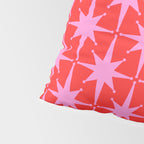 Atomic Stars Mid Century Modern Pattern in Preppy Pink and Red Pillow Sham Gallery Image 4
