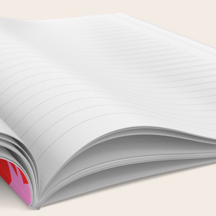 Atomic Stars Mid Century Modern Pattern in Preppy Pink and Red Notebook Gallery Image 2