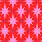 Atomic Stars Mid Century Modern Pattern in Preppy Pink and Red Coffee Mug Gallery Image 2