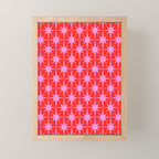 Atomic Stars Mid Century Modern Pattern in Preppy Pink and Red Mini Art Print Gallery Image 1
