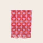 Atomic Stars Mid Century Modern Pattern in Preppy Pink and Red Wall Hanging Gallery Image 1