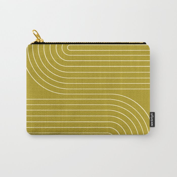 Minimal Line Curvature XVII Chartreuse Mid Century Modern Arch Abstract Carry All Pouch Gallery Image 1