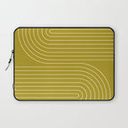 Minimal Line Curvature XVII Chartreuse Mid Century Modern Arch Abstract Laptop Sleeve Gallery Image 1