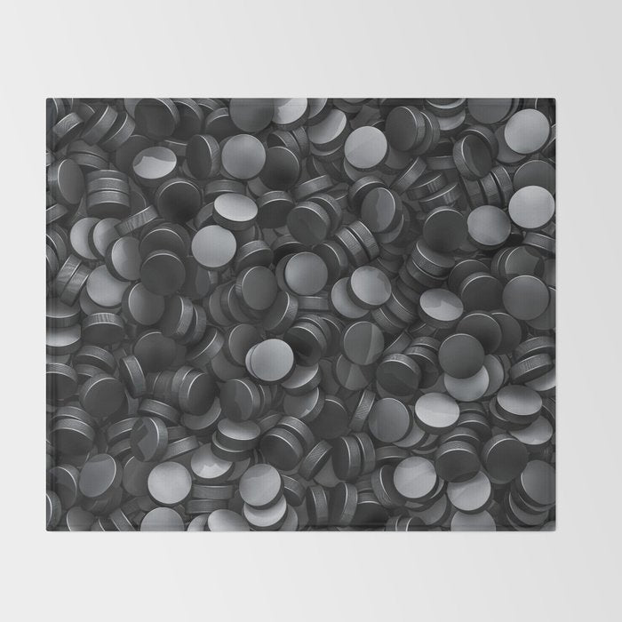 Hockey pucks Throw Blanket Gallery Image 2