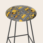 Construction Trucks on Gray Stool Gallery Image 2