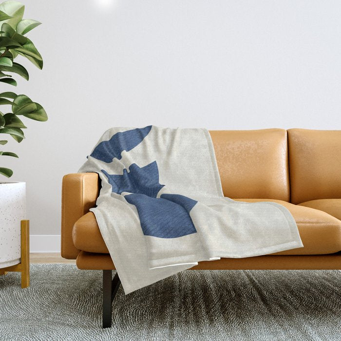 Lunar Phase - Blue Throw Blanket Gallery Image 1