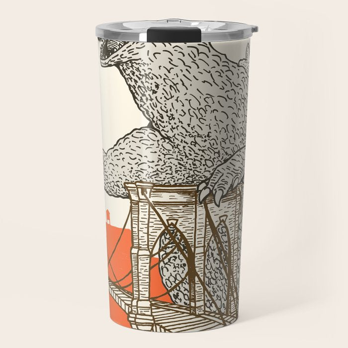 Godzilla vs. the Brooklyn Bridge Travel Mug Gallery Image 1
