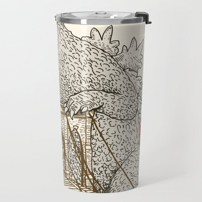 Godzilla vs. the Brooklyn Bridge Travel Mug Gallery Image 2