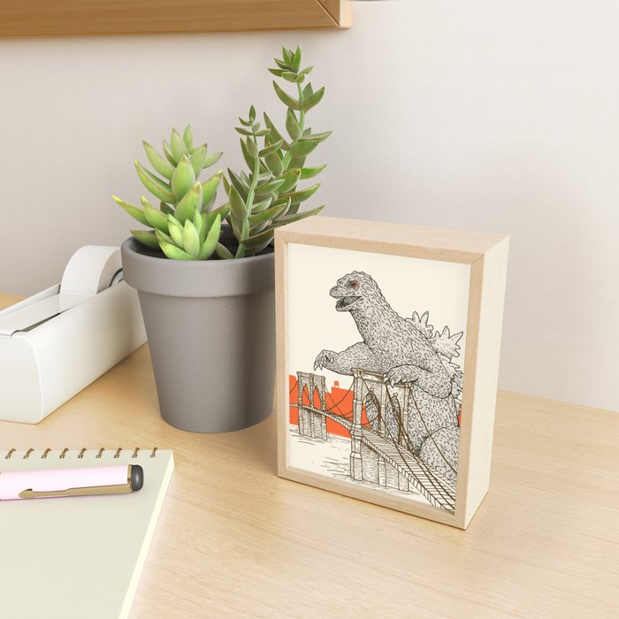 Godzilla vs. the Brooklyn Bridge Mini Art Print Gallery Image 2