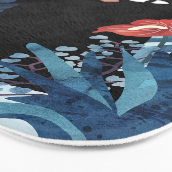 Popoki in Blue Bath Mat Gallery Image 3
