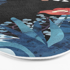 Popoki in Blue Bath Mat Gallery Image 3