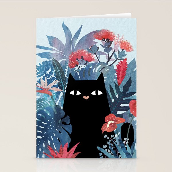Popoki in Blue Stationery Card Gallery Image 2