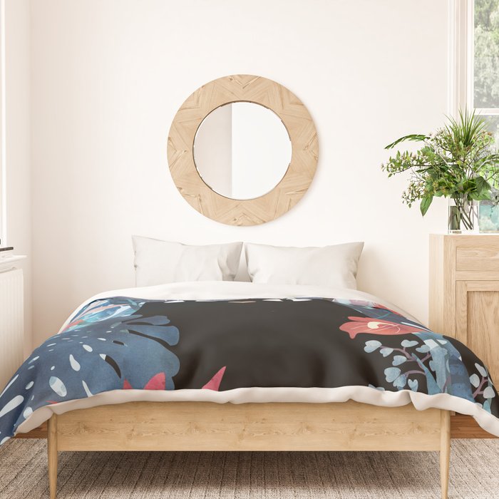 Popoki in Blue Duvet Cover Gallery Image 3