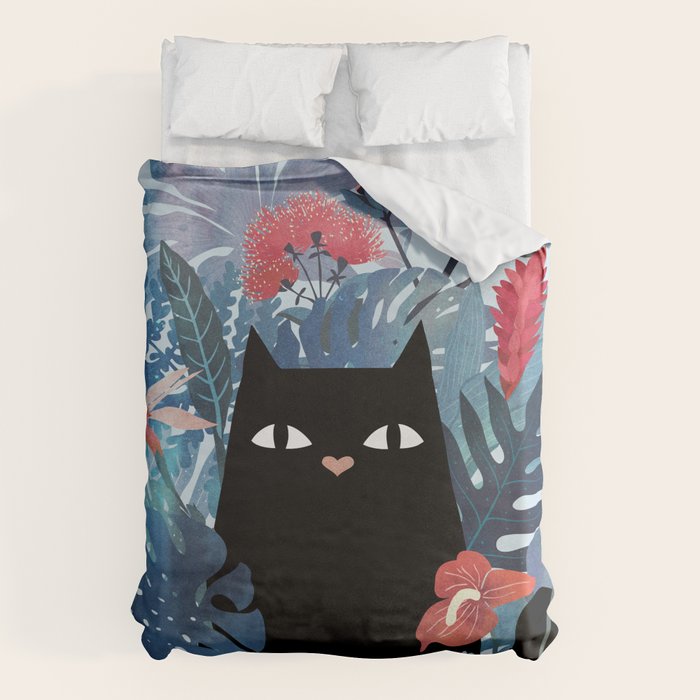 Popoki in Blue Duvet Cover Gallery Image 6