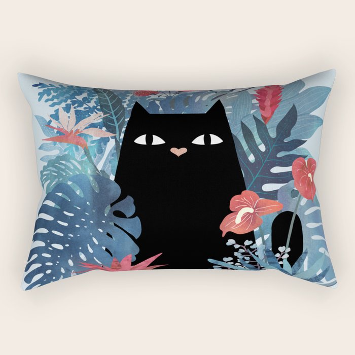 Popoki in Blue Rectangular Pillow Gallery Image 1