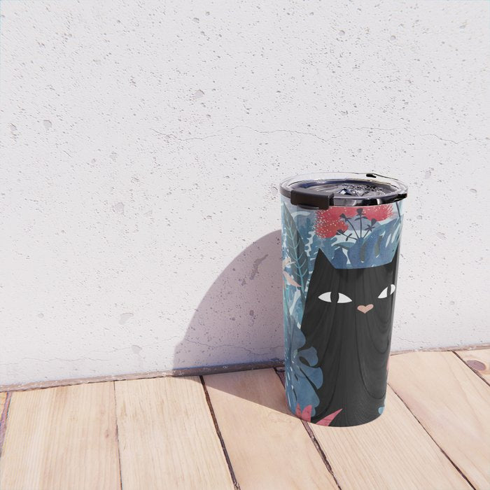 Popoki in Blue Travel Mug Gallery Image 4
