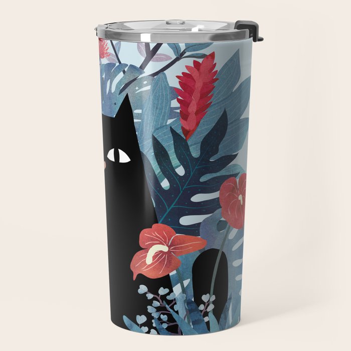Popoki in Blue Travel Mug Gallery Image 2