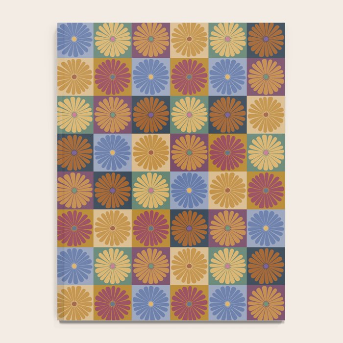 Retro Flowers Check Pattern XII Notebook Gallery Image 4