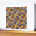 Retro Flowers Check Pattern XII Wall Mural Gallery Image 2