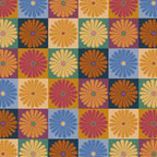 Retro Flowers Check Pattern XII Coffee Mug Gallery Image 2