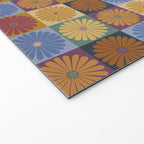 Retro Flowers Check Pattern XII Welcome Mat Gallery Image 2
