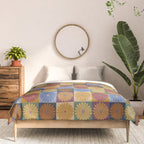 Retro Flowers Check Pattern XII Comforter Gallery Image 3