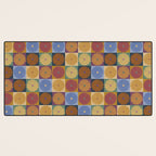 Retro Flowers Check Pattern XII Desk Mat Gallery Image 3