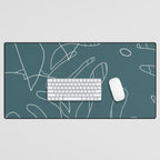 Monstera No2 Teal Desk Mat Gallery Image 1