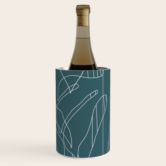 Monstera No2 Teal Wine Chiller Gallery Image 1