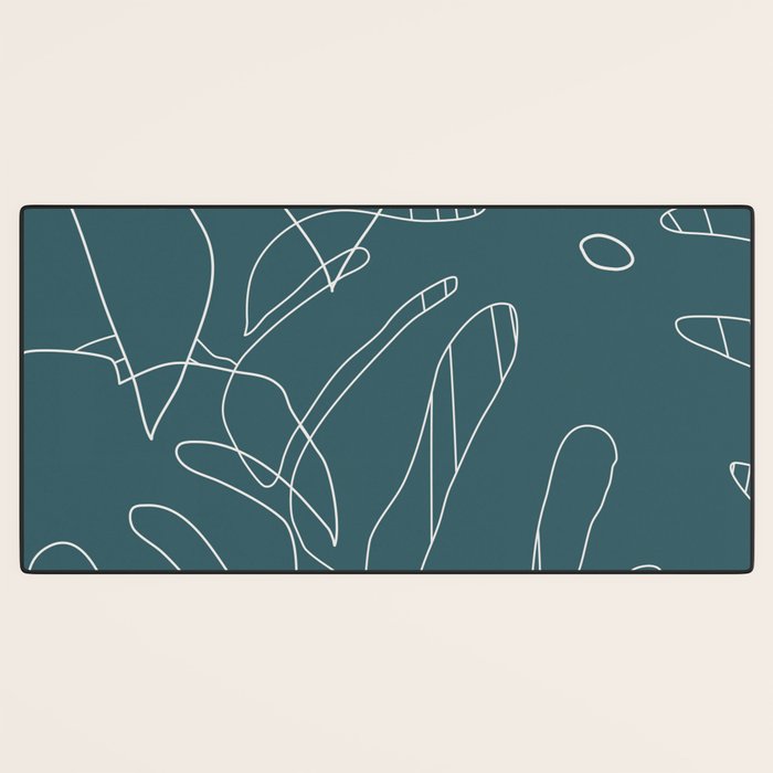 Monstera No2 Teal Desk Mat Gallery Image 3