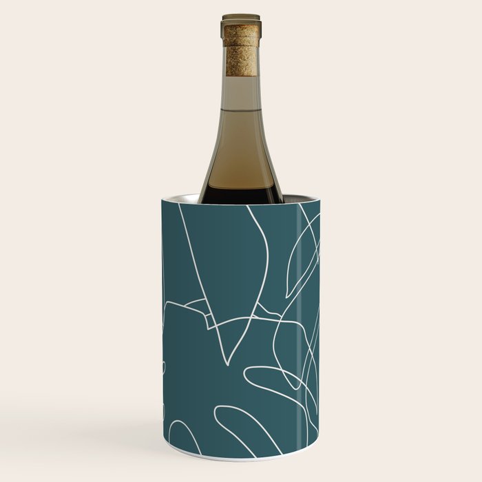 Monstera No2 Teal Wine Chiller Gallery Image 2