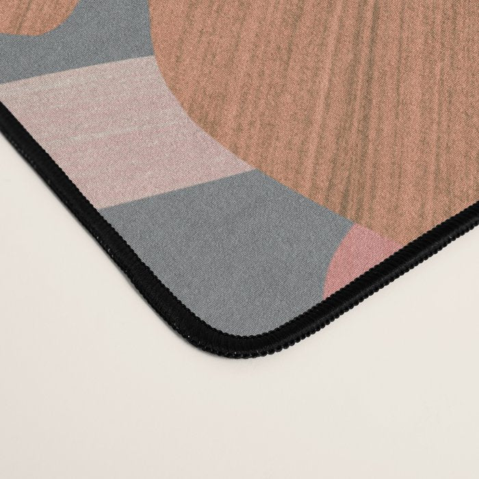 Pink tropical leaves Desk Mat Gallery Image 4