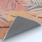Pink tropical leaves Rug Gallery Image 4