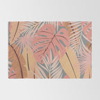 Pink tropical leaves Rug Gallery Image 2