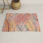 Pink tropical leaves Rug Gallery Image 1