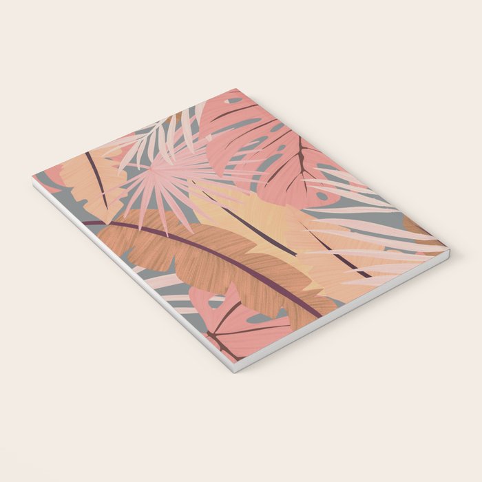 Pink tropical leaves Notebook Gallery Image 3