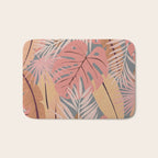 Pink tropical leaves Bath Mat Gallery Image 1